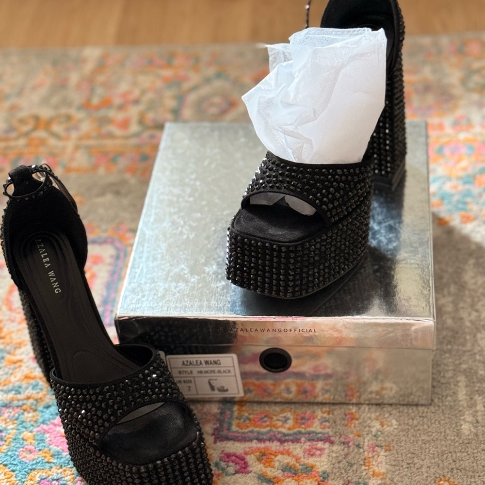 Black Studded Women's Heels